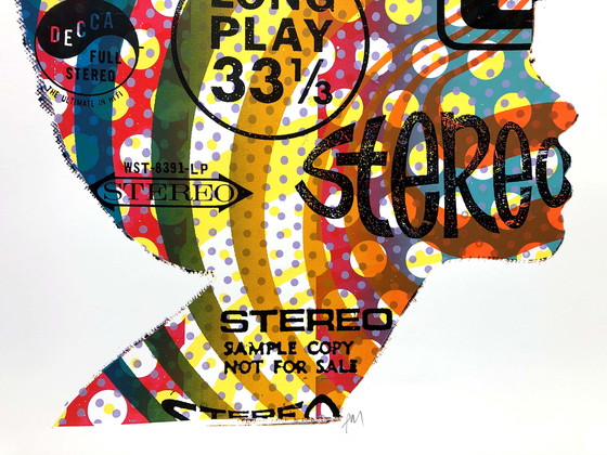 Image 1 of Berühmter Stereo-Siebdruck von Print Mafia - Hommage an die Vinyl-Schallplatte
