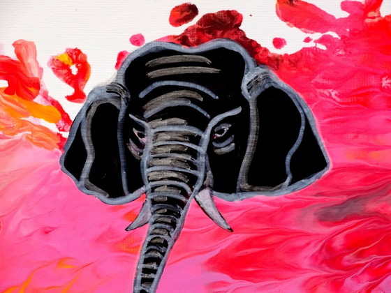 Elephant 3 Pink – Paintings & Drawings, Paper (photo 2 of 5)