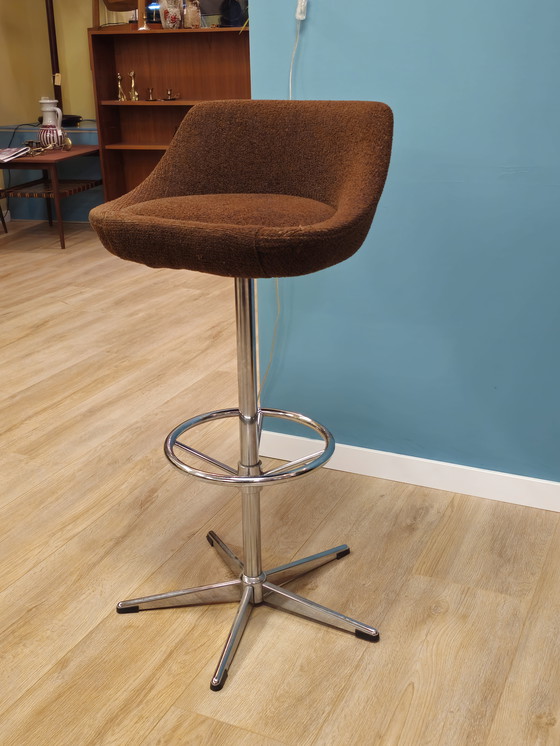 Image 1 of Tabouret de bar vintage chromé style futuriste