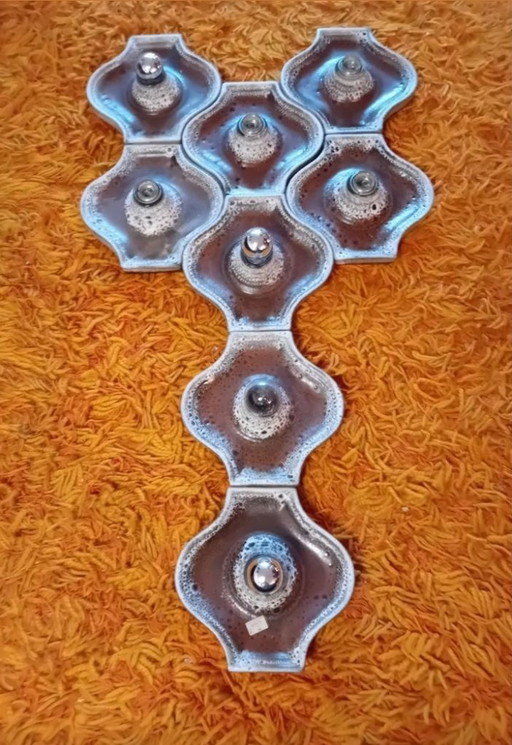 7 Times Fatlava Brutalist Ceramic Wall Lights 1970s Vintage Space Age