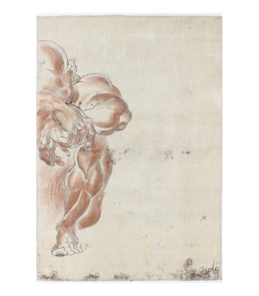 Oriental Hand-knotted Vintage Art Classic & Relief Design Rug 130 x 91 cm Beige Color