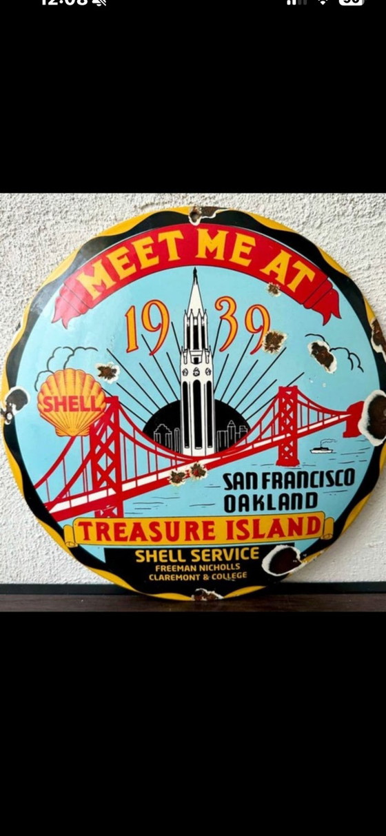 Image 1 of Letrero publicitario esférico de SHELL de 30 cm
