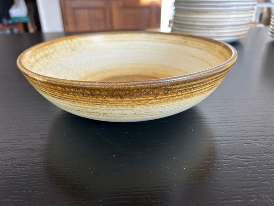 Image 1 of Longchamp zandstenen bord service 42 stuks