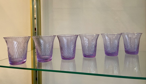 Image 1 of Mondgeblazen, gedraaide alexandriet waterglazen