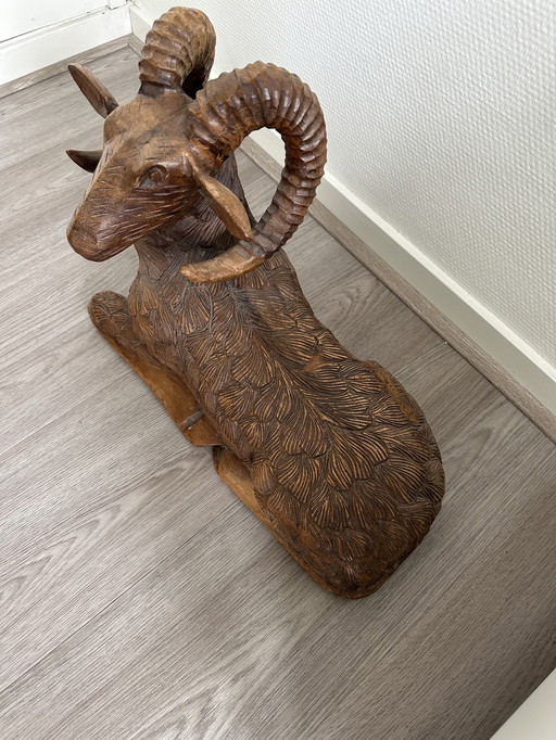 Wood carving ram