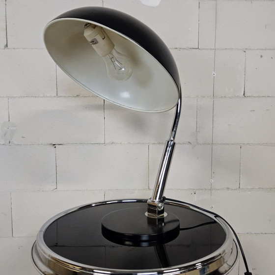 Image 1 of Vintage zwarte Bauhaus Herman Busquet - Hala - bureaulamp model 144 / mid century modern tafellamp 