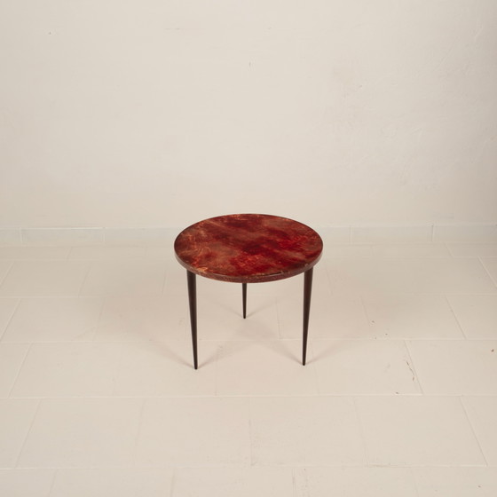 Table basse Aldo Tura en parchemin, Mod. 826, peau de chèvre teinte à la main, Italie, 1950 – Tables basses (photo 8 of 27)