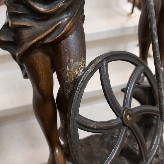 Image 1 of Repisa de chimenea francesa antigua en bronce artificial