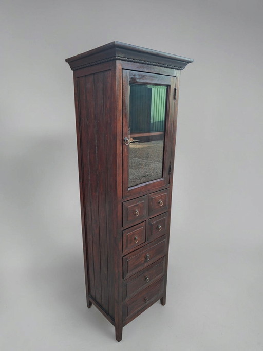 Aparador Colonial de Madera de Teca, Cómoda, Librería. Mueble Bar Medidas: 65x48cm Y 193cm Alto. (photo 2 of 6)