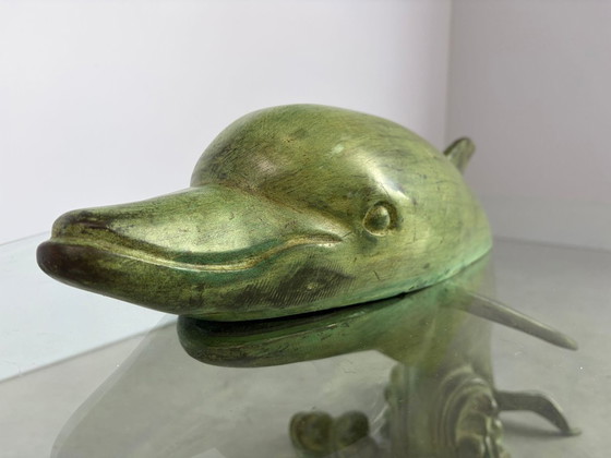 Table basse dauphin en laiton, années 1970 - France – Tables basses, Glass, Brass (photo 13 of 13)