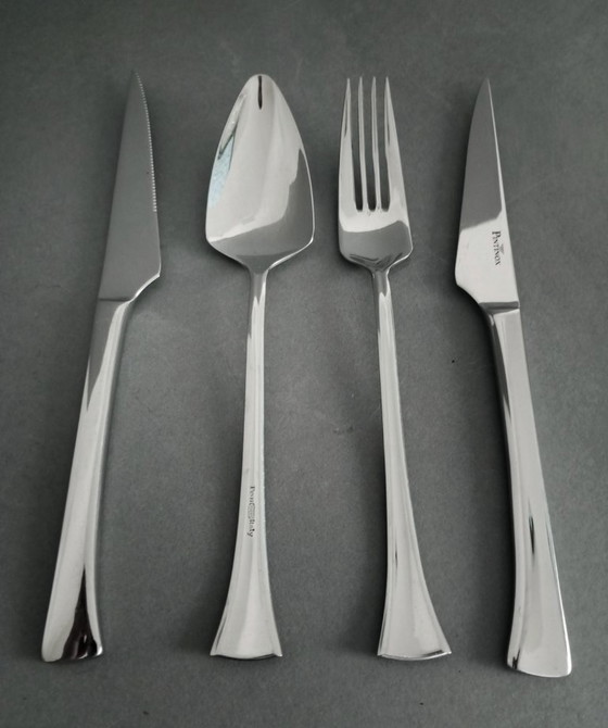 Image 1 of Rare ensemble de couverts design futuriste Giacomo Pinti, années 1990, Italie Pintinox