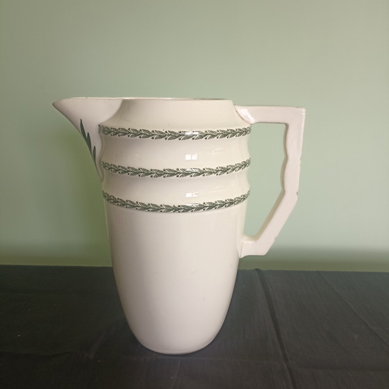 Image 1 of Large Art Deco Broc/Water Jug – Choisy-le-Roi – "Lauriers" – 28 cm
