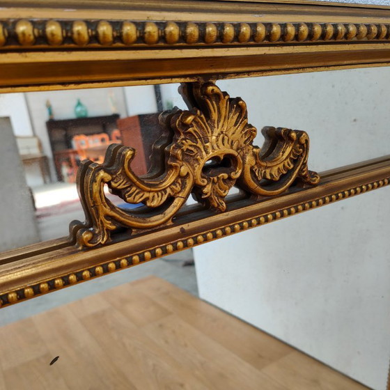 Image 1 of Antieke Vintage Goudkleurige Barok Rococo spiegel schouwspiegel