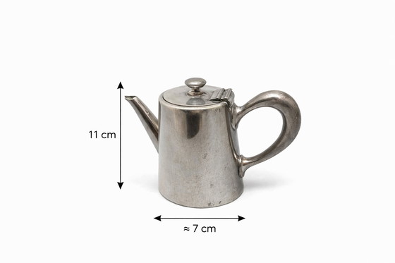 Image 1 of Rare Christofle Silver Plated Coffee Pot – Casino Municipal Nice – French Riviera Hotel Silver – Vintage Art Deco – Small 11cm