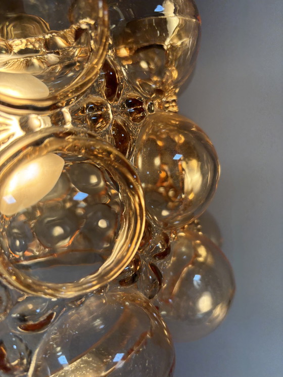 Image 1 of Exclusieve Limburg Helena Tynell “Bubble Lamp” – Amber / goud kleurig glas