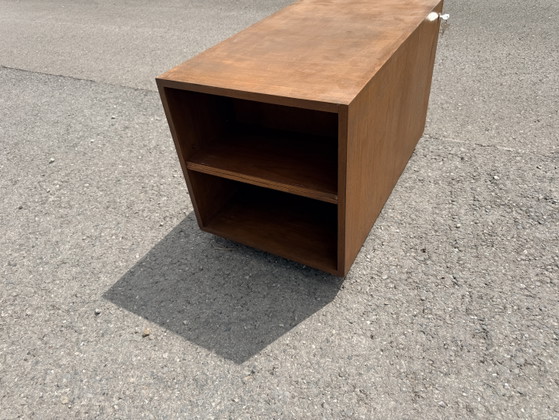 Image 1 of Teakhouten rolvoetstuk uit het midden van de 20e eeuw van Holzäpfel, Duitsland, jaren 60.