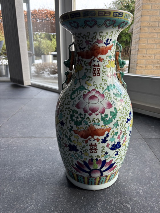 Image 1 of Magnifique vase chinois Famille Rose - Pièce de famille, hauteur 47 cm