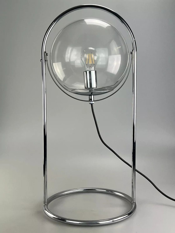 Image 1 of 60er 70er Jahre Kugellampe Lampe Leuchte Tischlampe Space Age Design Glas Metall
