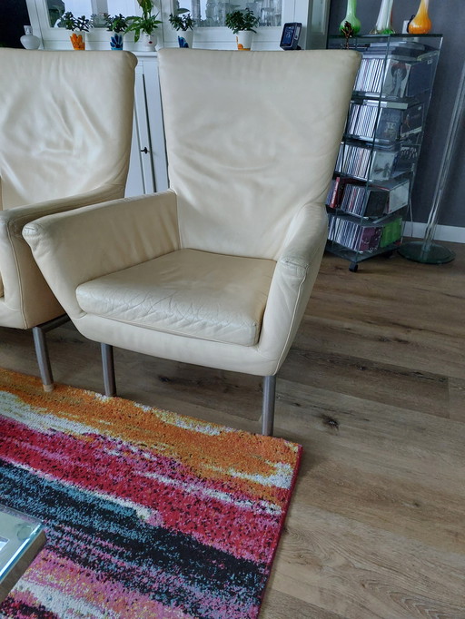 Armchair Foxxy By Gerard Van Den Berg Label Creme White Leather