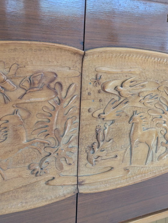 Image 1 of Dassi - Vittorio Dassi - Table d'appoint - Cristal, Bois, Laiton - Intérieur miroir