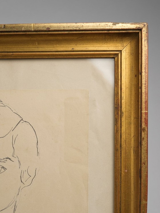 Marcel Dumont – Ritratto di bambino – Inchiostro su carta - 45 cm – Dipinti e disegni, Glass (photo 4 of 8)