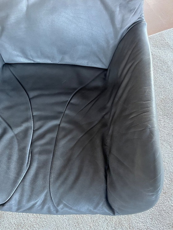 Image 1 of Leya Cocktail Wingchair + poef Freifrau - Grijs leer 