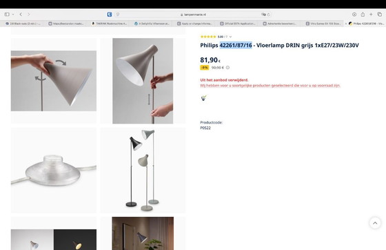 Image 1 of Due lampade da terra Philips in grigio