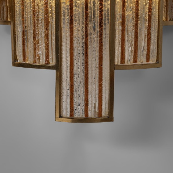 Applique murale en verre coloré et laiton, signée Albano Poli (attribué à), Italie, années 1960, lot de 2 (photo 6 of 8)