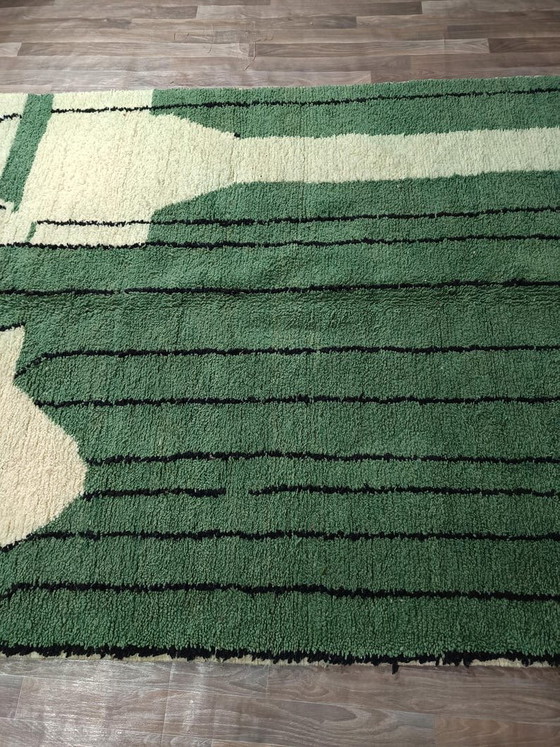 Image 1 of Alfombra grande verde hecha a mano, por encargo, tamaño 200/300 cm.