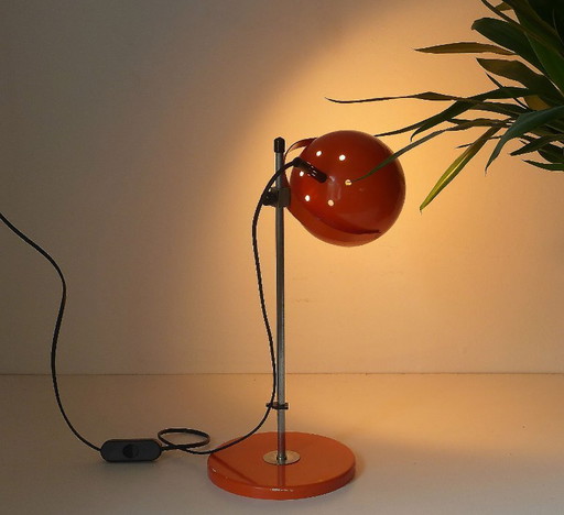 Space Age Table Lamp 60s 70s Eyeball Lamp Orange Vintage Retro