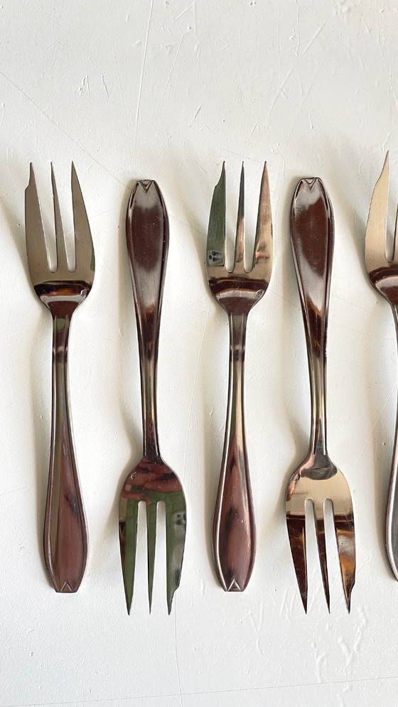 Image 1 of 12 Fourchettes à DESSERT Inox Vintage