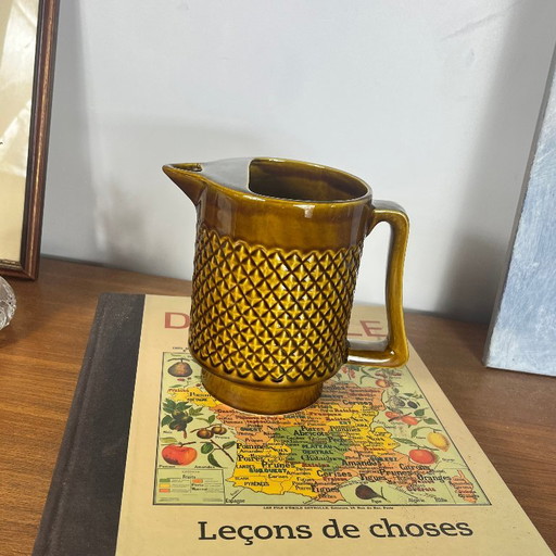 Antique Sarreguemines ceramic pitcher