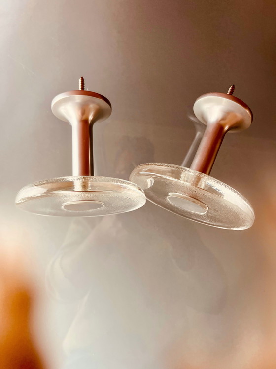Image 1 of Set of 70s glass design wall hooks