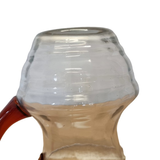 Image 1 of Vintage Design Water Carafe With Amber Glass