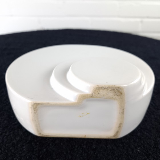Image 1 of Vintage Memphis Milano vase circa 1980s white ceramic