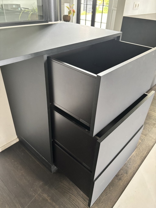 Minimalistischer Schreibtisch nach Maß – Anthrazit – 6 Schubladen – bureau, Wood (photo 2 of 5)