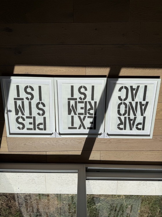 Image 1 of CHRISTOPHER WOOL LITHOGRAPHY WARHOL TOGO INDUS STARCK Set of 6 framed