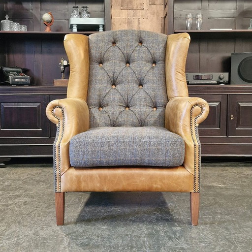 Chesterfield Harris Tweed armchair - Woolly