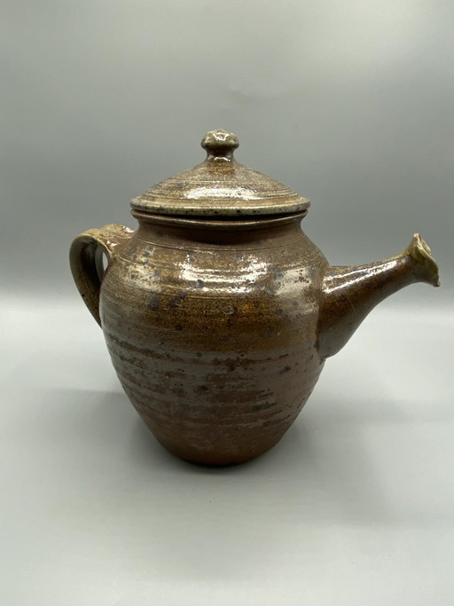 Brown Glazed Stoneware Teapot – Studio Pottery – servies