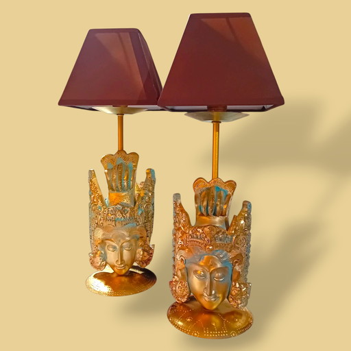 Paar Nachttischlampen.Italien.Vintage