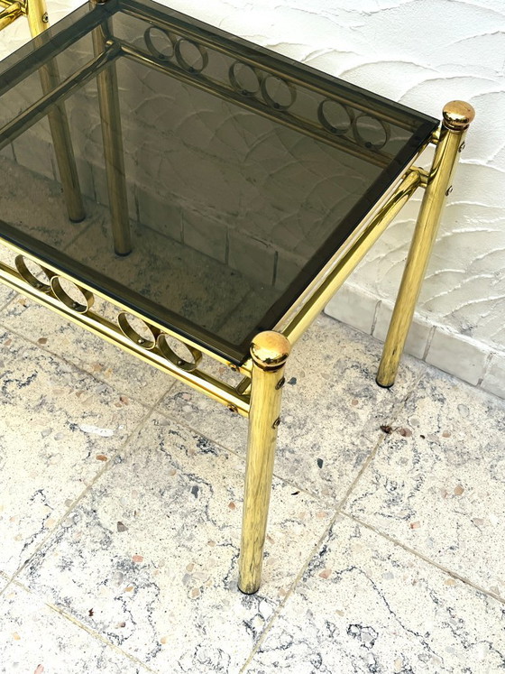 Pair of Belgo Chrome Side tables, Belgochrom, Brass, Gold (photo 5 of 14)