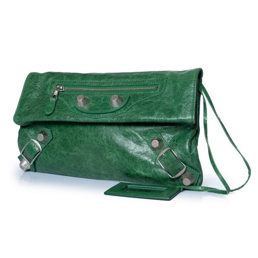 Balenciaga, groene leren city clutch – clutches, Calfskin