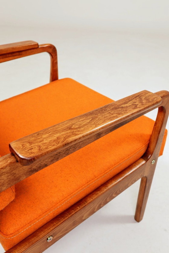Image 1 of Vintage armchair papaya orange wool 1960