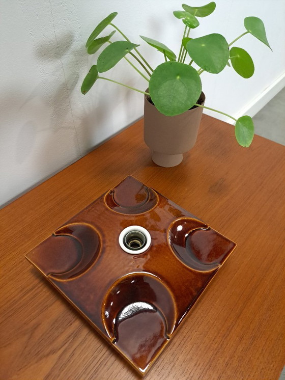 Image 1 of Brown Space Age ceramic wall lamp, no. 1