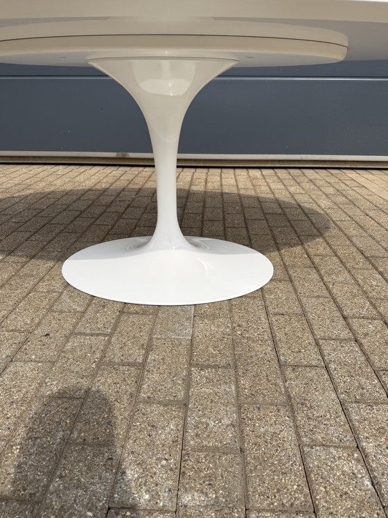 Image 1 of Knoll Tulip oval dining table 198cm White (or Black Phoenix) laminate Eero Saarinen