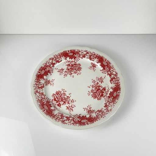 Villeroy & Boch cake plate, "Valeria" model, red tones