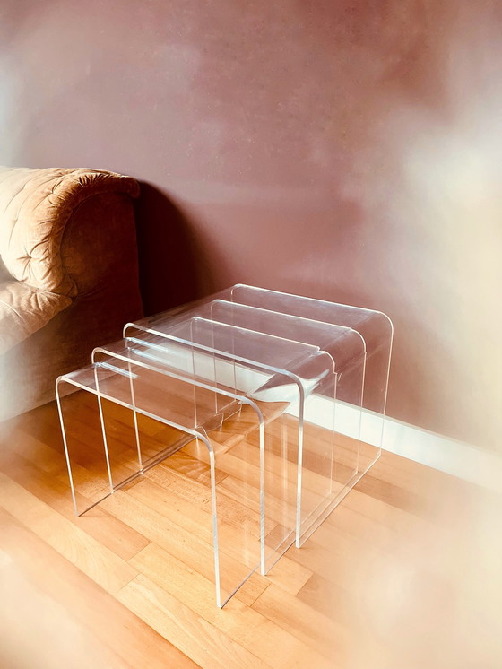 Image 1 of Set of Plexiglass Side Tables