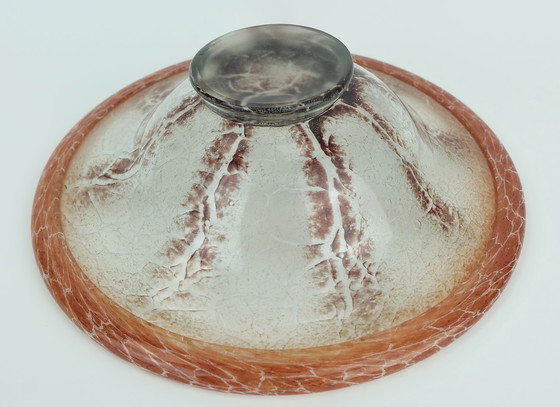 Image 1 of Ciotola in vetro Art Deco Ikora di WMF Karl Wiedmann, anni &#39;30, arancione e rosso scuro