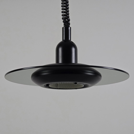 Image 1 of Vintage 1980S Steinhauer Ufo Pendant Lamp With Tinted Glass Disc