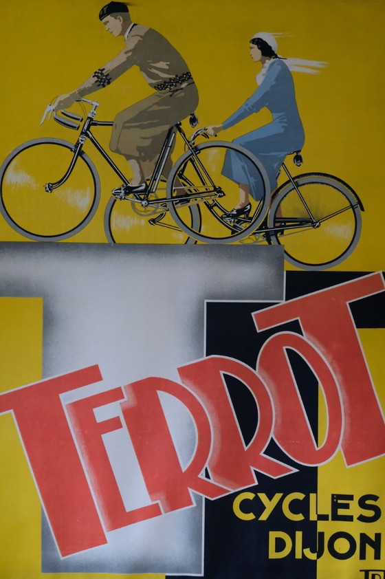 Spectacular and rare 1933 Terrot Cycles Dijon Vintage Poster – Lithographs & prints, Wood (photo 16 of 21)